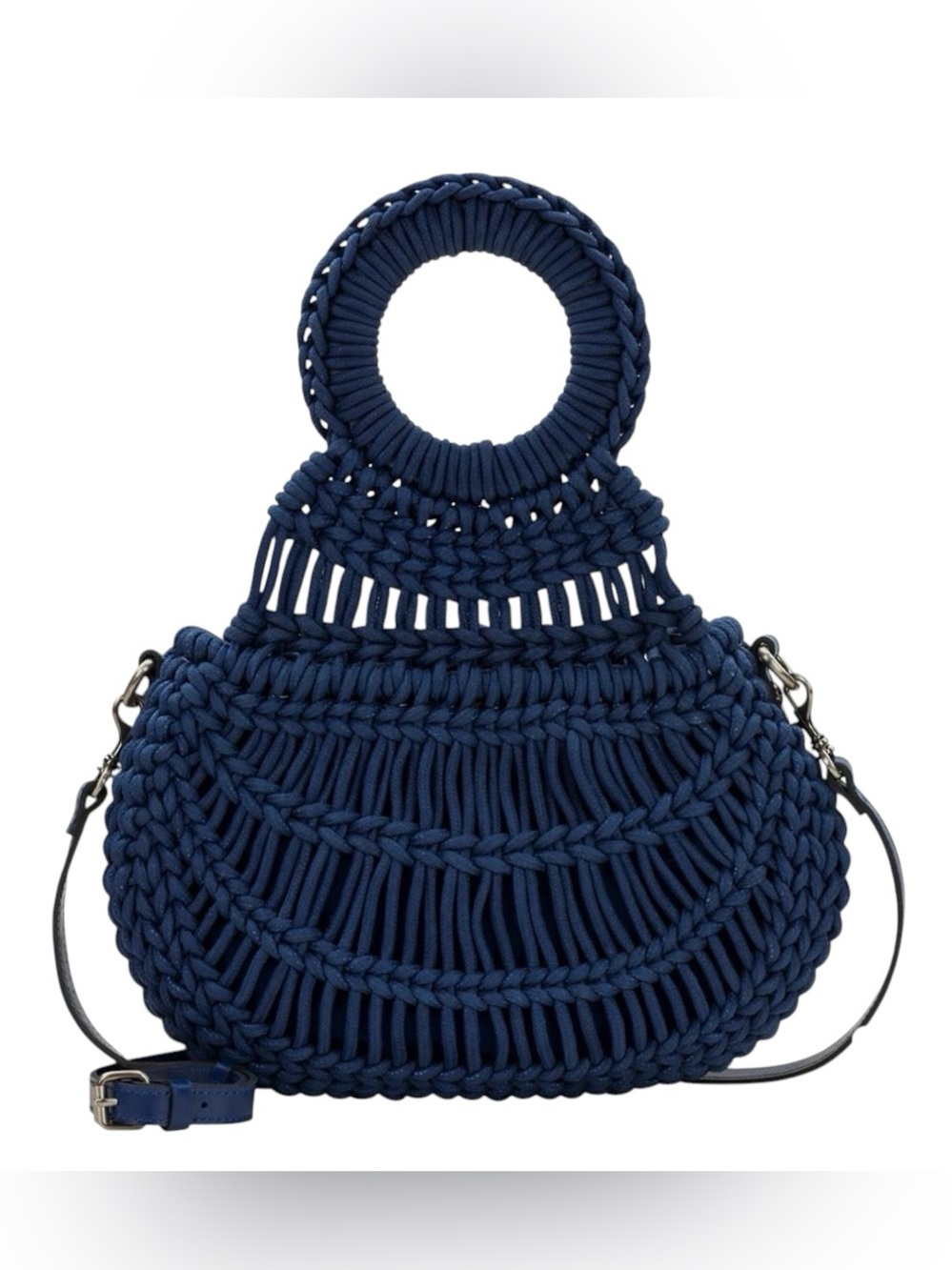 Patricia Nash Navy Peony Handwoven Knotted Ticci Crossbody NWT